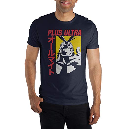 MHA My Hero Academia All Might Plus Ultra Men's T-Shirt Tee Shirt Navy