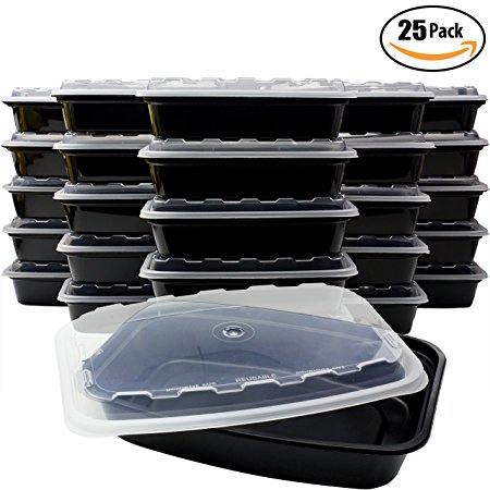 Super Durable BPA Free Meal Prep Containers by Avant Grub, 25 Pack. One Huge Compartment & Dishwasher, Microwave & Freezer Safe. Theyre Convenient & Safe For To Go Lunch Boxes & Food Storage Cartons