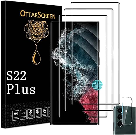 Galaxy S22 Plus Screen Protector, 3 Pack Tempered Glass Screen Protector【3 1 Pack 】1 Pack Camera Lens Protector, 9H Hardness Tempered Glass Screen Protector for Samsung Galaxy S22  Plus 5g