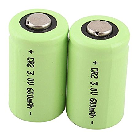 2 x CR2 3V 600mAh Great Power Rechargeable Battery Green