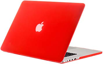 Kuzy Rubberized Hard Case for Older MacBook Pro 15.4" with Retina Display A1398 15-Inch Plastic Shell Cover - RED