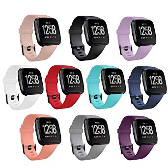 GinCoband 10PCS Fitbit Versa 2 Bands Replacement Compatible with Fitbit Versa/Versa 2/Versa Lite/SE for Women Men (10-Pack, Small)
