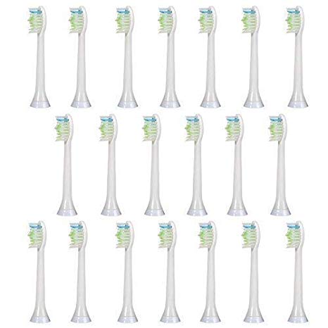 20 pcs (5x4) E-Cron   Toothbrush heads, Compatible Replacement Heads with Philips Sonicare DiamondClean White. Spare heads fit on Philips Electric Toothbrush Models: ProResults, FlexCare, Platinum, ( ), HealthyWhite, 2 Series, EasyClean and PowerUp.