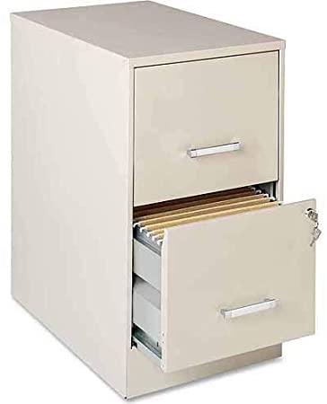 Lorell 2 Drawers Vertical Steel Lockable Filing Cabinet, Putty