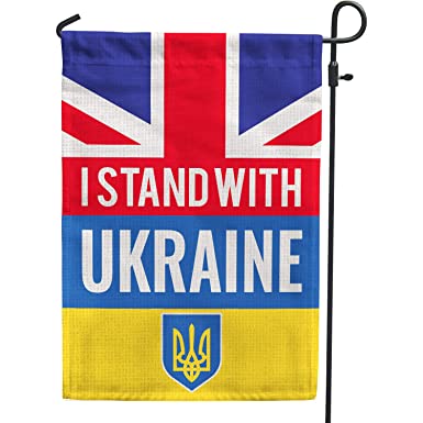Ukraine Garden Flag, Ukrainian Union Jack Garden Flags 12x18Inch Double Sided for Outside Decorations