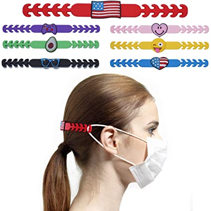 YaqinZ 7 Pieces Mask Strap Extender Ear Hook Protector Adjustable Anti-Slip Ear Pain Relieved with Personalized Charms