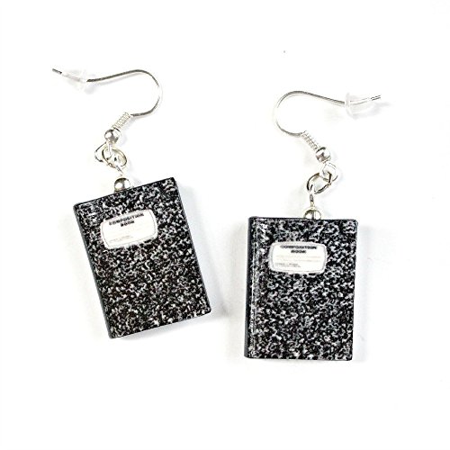 MINI COMPOSITION NOTEBOOK Earrings from Polymer Clay by Book Beads Choose Your Earring Hardware