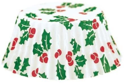 Fox Run Christmas Disposable Bake Cups, 2 x 2 x 1 inches, White