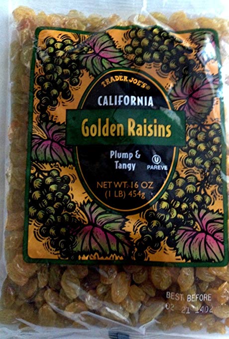 Trader Joe's California Golden Raisins, Plump & Tangy /16 Oz., 454g.