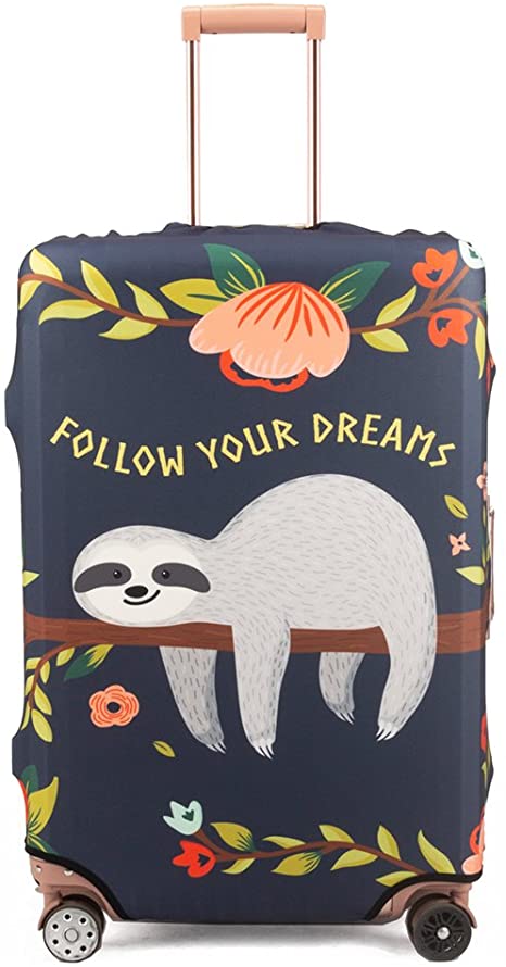 Madifennina Spandex Travel Luggage Protector Suitcase Cover Fit 23-32 Inch Luggage (sloth, XL)
