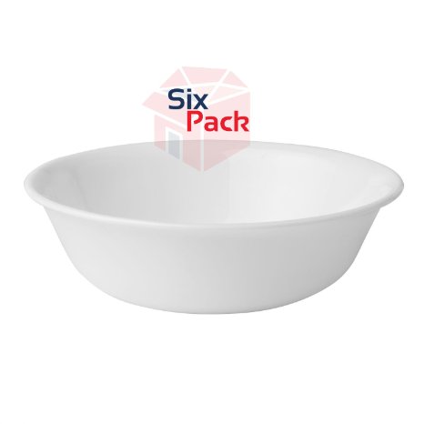 Corelle Livingware Soup/Cereal Bowl, Winter Frost White, 18-Ounce (6)
