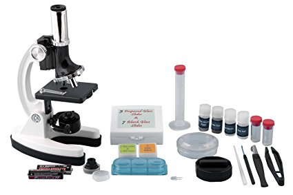 Pearington AP-M0004 Kids Beginner Metal Microscope Set with 58 Piece Accessory Kit and Case, 12.58" Height, 4.76" Wide, 15.33" Length