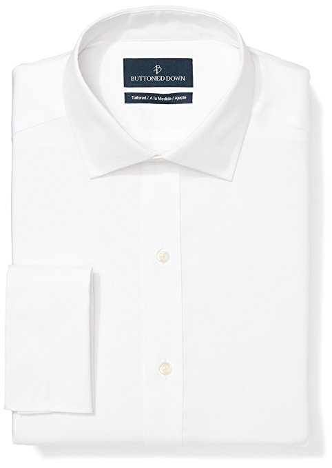 Buttoned Down Men's Tailored Fit French Cuff Non-Iron Dress Shirt