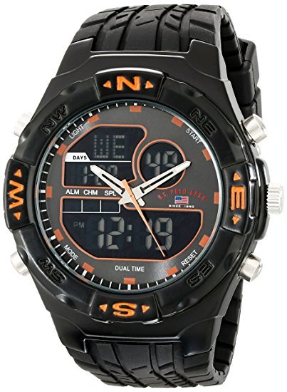 U.S. Polo Assn. Men's Analog-Digital Dial Rubber Strap Watch Black US9059