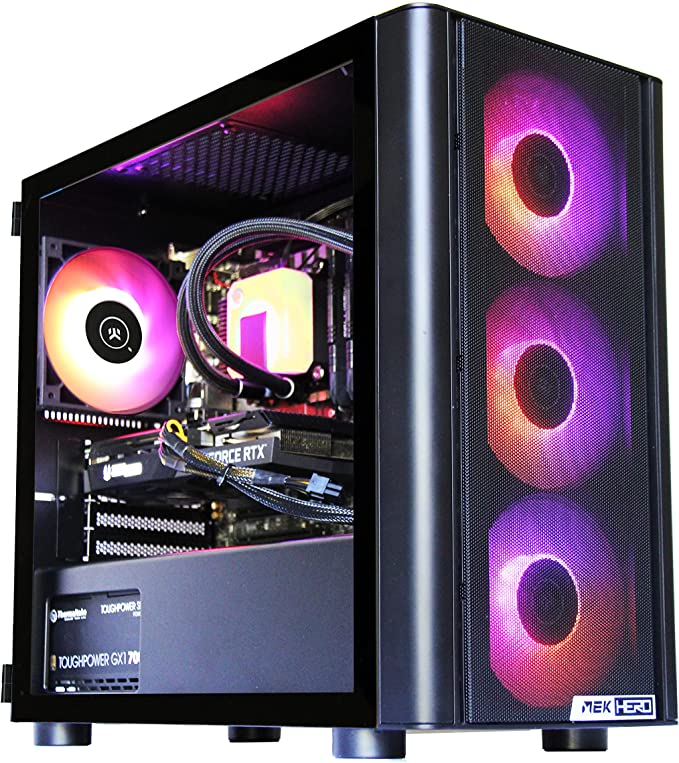 ZOTAC Gaming MEK Hero G1 I1736KFT Liquid Cooling Gaming PC Desktop Intel 11th Gen Core i7 11700KF, GeForce RTX 3060 Ti 8GB, 16GB 3200 MHz DDR4, 1TB M.2 NVMe SSD, RGB ‎- GH3060TI170KF01BL-U-W2B