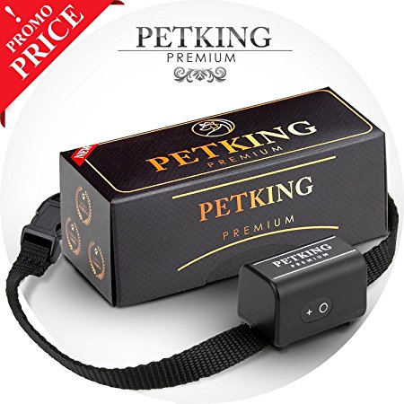 PetKing Waterproof Anti Bark Collar | Best Stop Dog Barking Device | Harmless & Humane No Shock Spray Muzzle | Spare Battery | Safe Sound & Vibration Training | 2018 Technology for Small & Medium Dogs