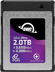 OWC Atlas Ultra 2.0TB High-Performance CFexpress 4.0 Type B Memory Card, up to 3650MB/s Read, for Pro Video and Photo