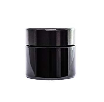 ultravioLeaf 30 ml (1 fl oz) Pocket Size Black Ultraviolet Glass Screw Top Jar