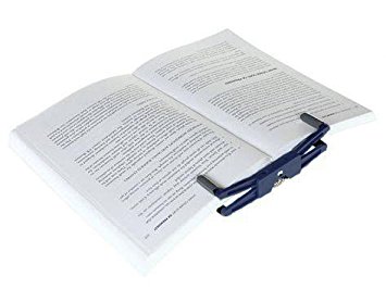 FlipKlip - Portable Book Holder, Page Holder, Book Clip, Cookbook Stand Holder (Blue)