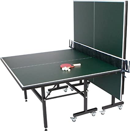 Trademark Innovations Premium Ping Pong Table Portable with Net and Start Pack of Paddles