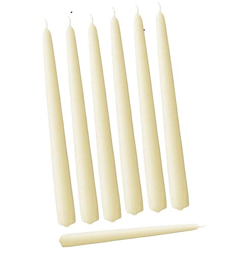 D'light Online Elegant Taper Candles 12 Inches Tall Premium Quality Candles Set of 12 (Ivory)