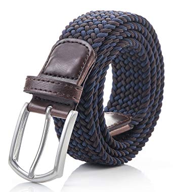 Weifert Men's Stretch Woven 1.3" Wide Elastic Braided Belts