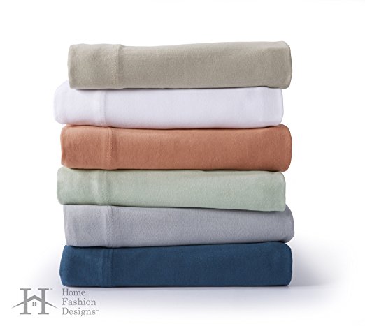 Zimmer Collection Extra Soft Jersey Knit Sheet Set. 100% Cotton Luxury Bed Sheets in Solid Colors. By Home Fashion Designs Brand. (Twin XL, Grey)