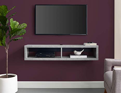 Martin Furniture Floating TV Console, 48", Stone Gray