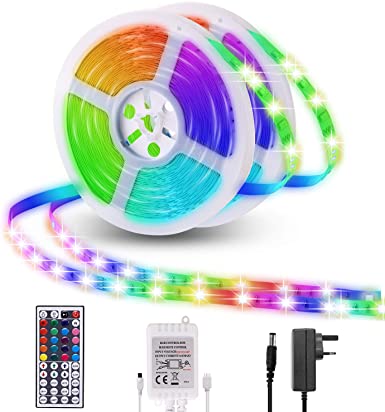 LED Strip Lights, 16m / 52.5ft Rope Light with Remote RGB Color Changing Light Dimmable for Home Bar Party Indoor Decoration (16M)