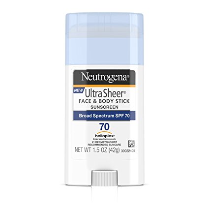 Neutrogena Ultra Sheer Face & Body Stick Sunscreen Broad Spectrum SPF 70, 1.5 oz.