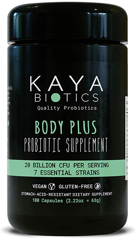 Body Plus – Organic Probiotic Supplements with 7 Bacteria Strains & 10 Billion CFU – Influences Bacteroides-Firmicutes-Ratio (Weight Loss Support) – Made in Germany – Incl. L gasseri (180 Capsules)