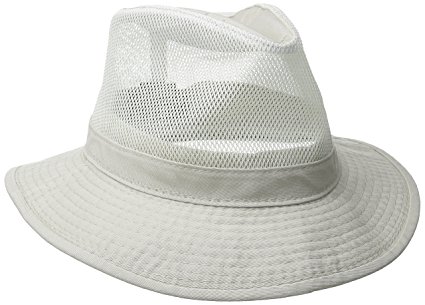 Dorfman Pacific Men's Garment Washed Twill Safari Hat With Mesh Sides