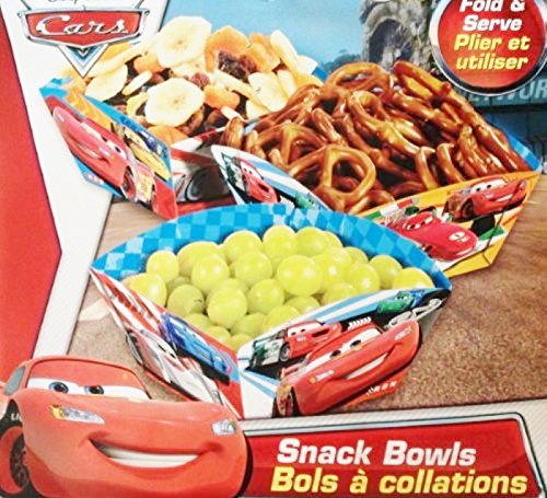 Disney & Pixar Cars Lightning Mcqueen 5.5" X 6" Fold & Serve Party Snack Bowls (6 Count)