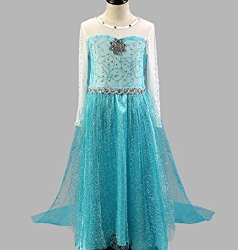 Daily Proposal FE9 Light Blue Elsa Crystal Dress Girl Halloween Costume 2T-13 USA