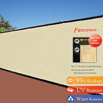 6' x 50' 3rd Gen Tan Beige Fence Privacy Screen Windscreen Shade Fabric Mesh Tarp (Aluminum Grommets)
