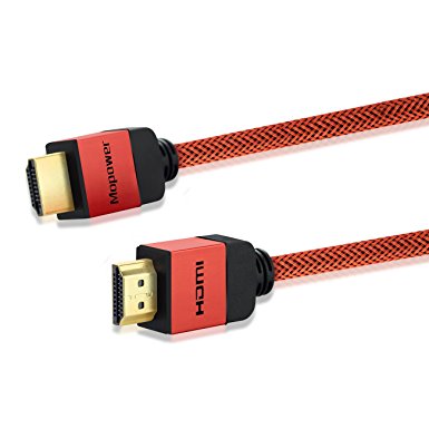 HDMI Cable, Mopower Premium 15 Feet / 4.5 Meters High Speed Braided HDMI Cord Supports Ethernet, 3D, 4K and Audio Return Orange (1-Pack)