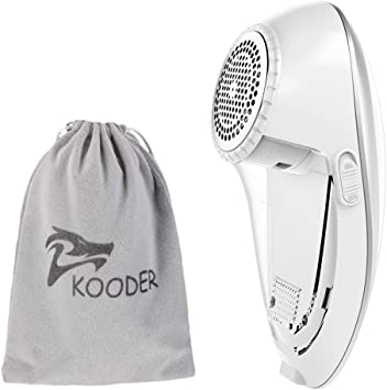 KOODER Sweater Shaver, USB Rechargeable Fabric Shaver, Lint Remover. Double Battery Lasting and Effective Lint Shaver (Silver White)