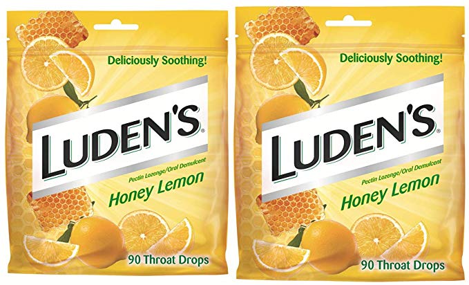 Luden's Cough Drops, Honey Lemon, 90 Drops, Pack of 2