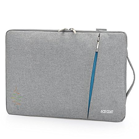 ACECOAT Cotton Fabric 13.3 Inch Versatile Carrying Laptop Sleeve Case Shoulder Bag For 13-13.3 Inch MacBook Air / MacBook Pro / 12.9 Inch iPad Pro / Ultrabook With Shoulder Strap,Handle - Light Gray