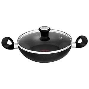 Tefal Ceremony Non-Stick Aluminium Kadhai with Lid, 24cm (Black)