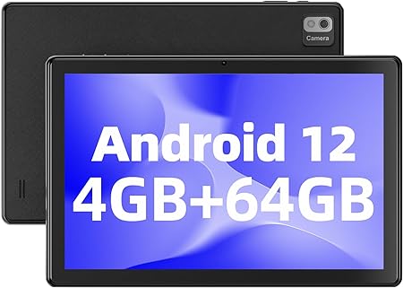 SGIN Android 12 Tablet PC, 10" HD IPS Display Tablet, 4GB RAM 64GB ROM with MTK Octa-Core 2Ghz Processor, 2MP 5MP Dual Camera, 1280 * 800 Pixels, GPS, Bluetooth 5.0,6000mAh, WiFi