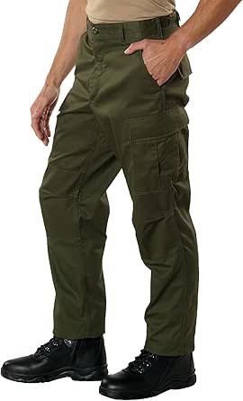 Rothco Relaxed Fit Zipper Fly BDU Pants (US, Alpha, Large, Regular, Regular, Olive Drab)