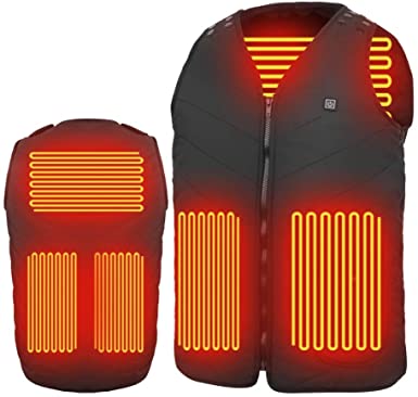 Heated Vest for Men, ZoeeTree Adjustable Washable Heated Vest, USB Charging Heated Jacket with 5 Heating Pads for Hiking Fishing, Fast Heating, Lightweight, Waterproof