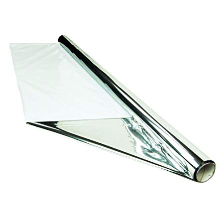 HTG Supply 25 Foot by 4 Foot Reflective Mylar On White Poly Roll, 2-Mil