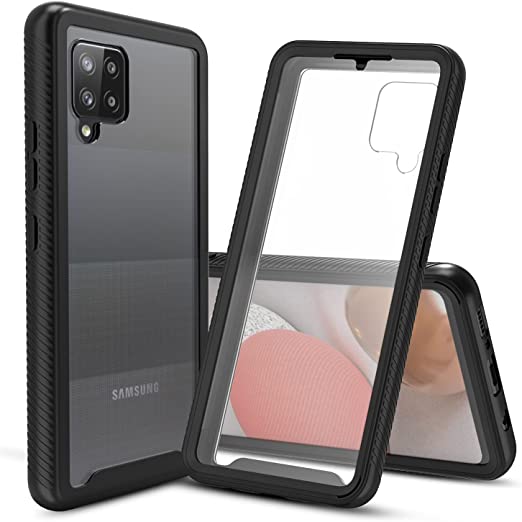 CBUS Heavy-Duty Phone Case with Built-in Screen Protector Cover for Samsung Galaxy A42 5G –– Full Body (Black)