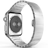 Apple Watch Band MoKo Stainless Steel Replacement Smart Watch Band Wrist Strap Bracelet with Butterfly Buckle Clasp for 42mm Apple Watch All Models - SILVER Not Fit iWatch 38mm Version 2015