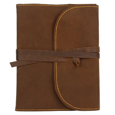 Rustic Town Handmade Refillable Leather Journal Diary Notebook Men Women (Dark Brown)