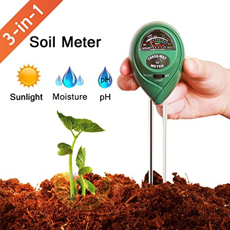 Marge Plus Soil Moisture Meter, 3 in 1 Soil Test Kit for PH, Light & Moisture, Plant Tester for Home and Garden, Farm, Lawn, Indoor & Outdoor (No Battery Needed)