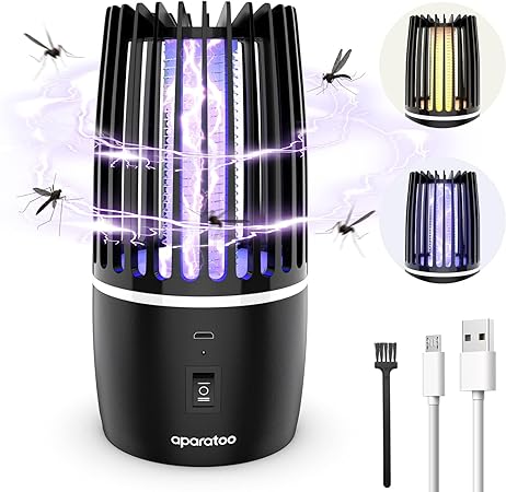 Bug Zapper, UV Fly Zapper Electric Mosquito Killer Lamp, Rechargeable Electric Fly Killer Fly Traps Indoor for Home Use, Portable Fly Catcher Insect Killer Electric for Indoor Outdoor1