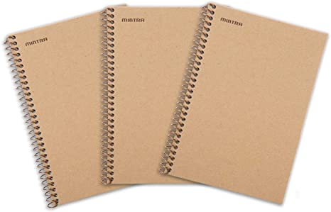 Mintra Office 100% Recycled Notebooks - Bagasse (Plain Cover 3pk, Junior (6.5in x 9.5in))